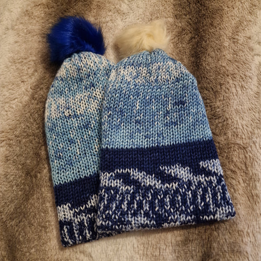 Winter Blues Bobble Hats